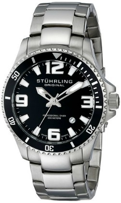 Stuhrling Original Men's 395.33B11 Aquadiver Regatta Champion Stainless Steel Dive Watch